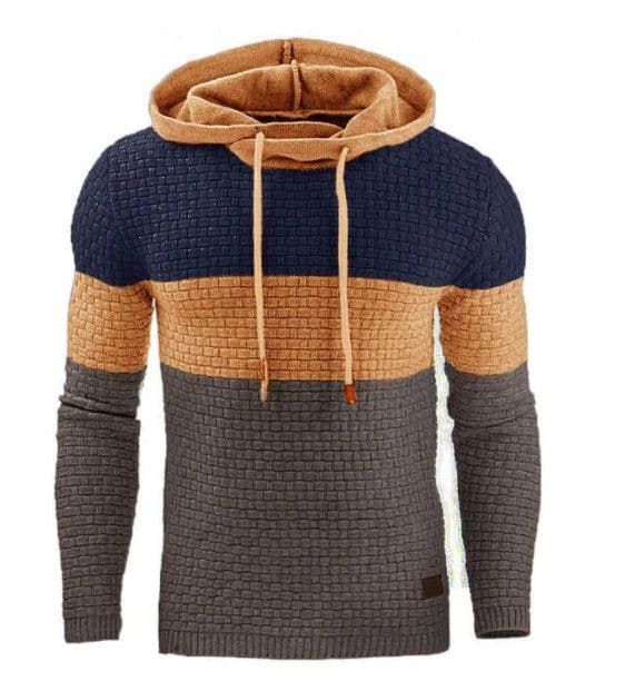 Men's Jacquard Pullover Hoodie - Navy / L